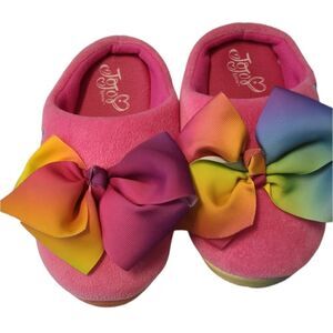 Jojo Siwa Cozy Slippers With Bows sz 2-3